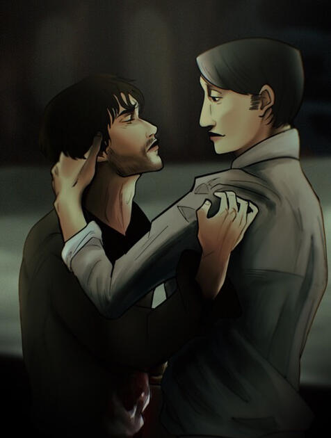 Fanart of Hannibal Lecter and Will Graham from the TV show, Hannibal.